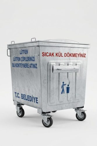 1100 LT Sıcak Daldırma Çöp Konteyneri